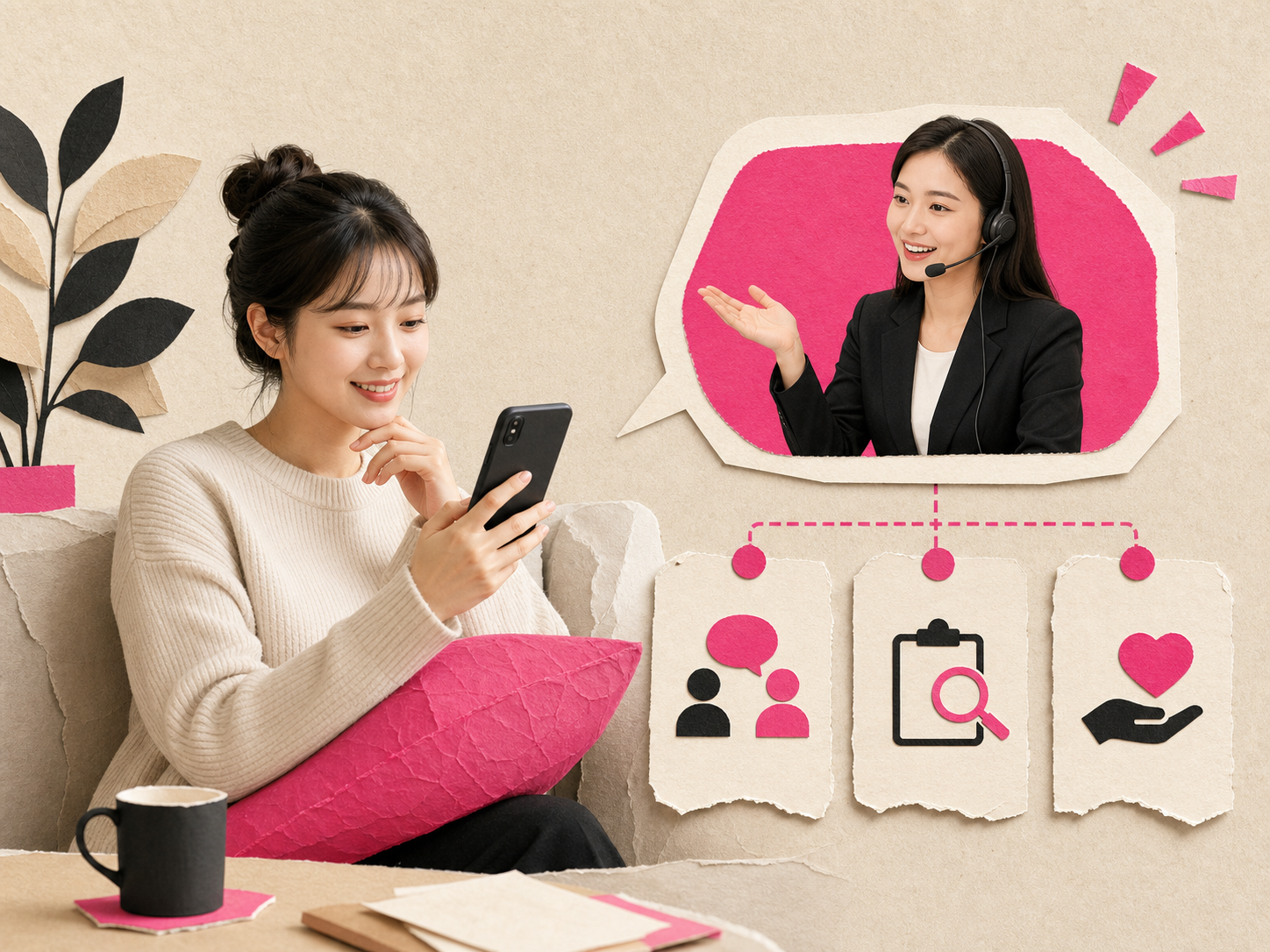 차곡페이 상담, 빠른 확인, 안전 안내의 세 단계
